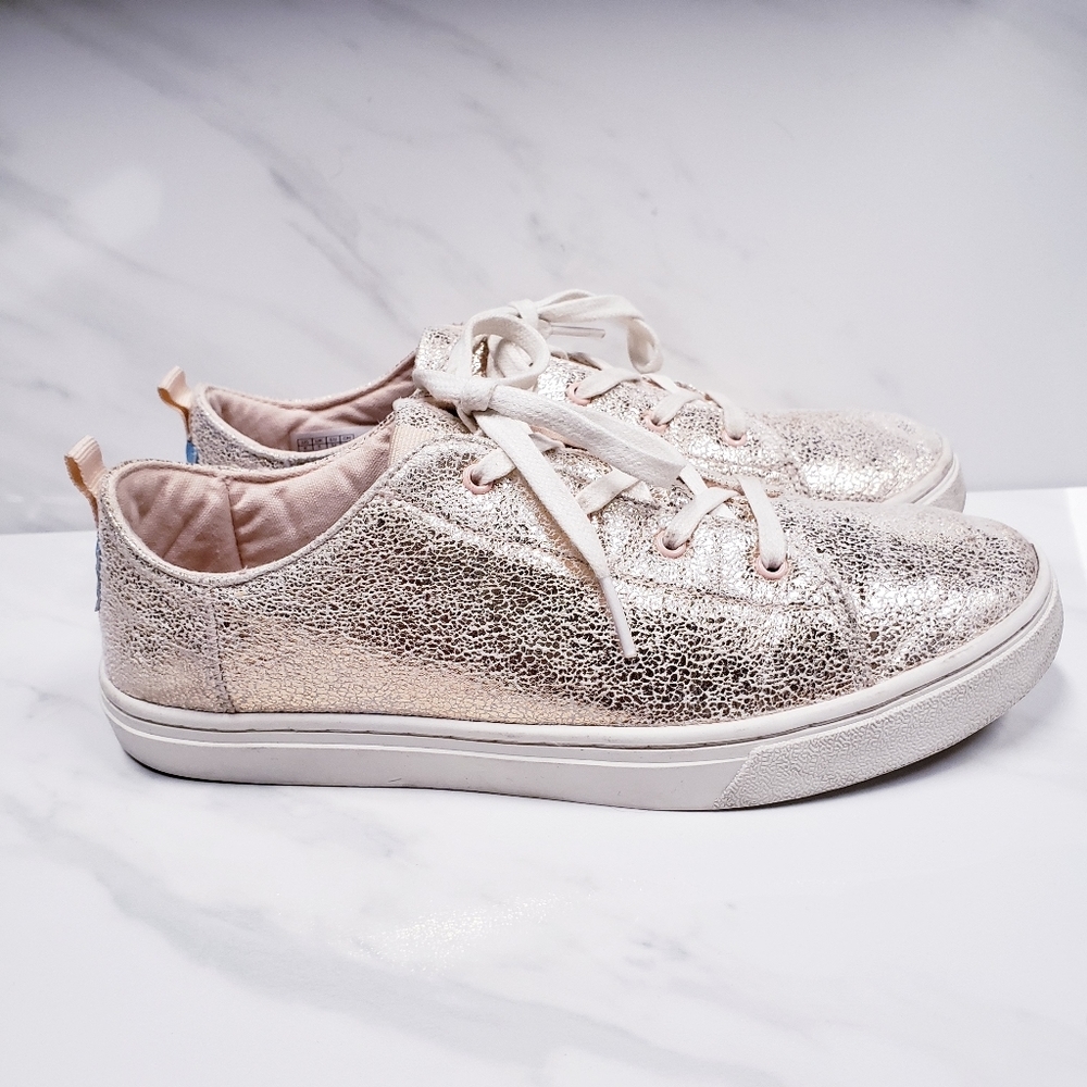 TOMS pink rose gold sneakers size 7